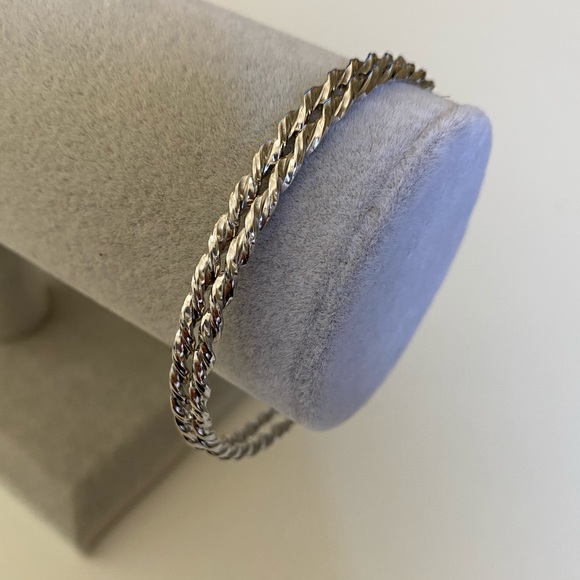 925 Silver handmade 2 twisted bangles - Picture 4 of 6